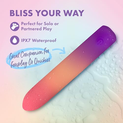 Blush – Play with Me – Sunset Passion 6 Inch Bullet Pocket Vibrator – Nipple & Clitoral Pleasure – Platinum-Cured Liquid Silicone – USB Rechargeable & Waterproof–Adult Sex Toy for Women–in Multicolor - Image 7
