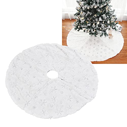 Saia Para árvore De Natal De 35 Polegadas Almofada De Pelúcia Branca Com Floco De Neve Para Decoraçã