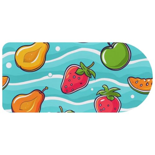Grand tapis de souris pour jeux à domicile et bureau au décor fruité