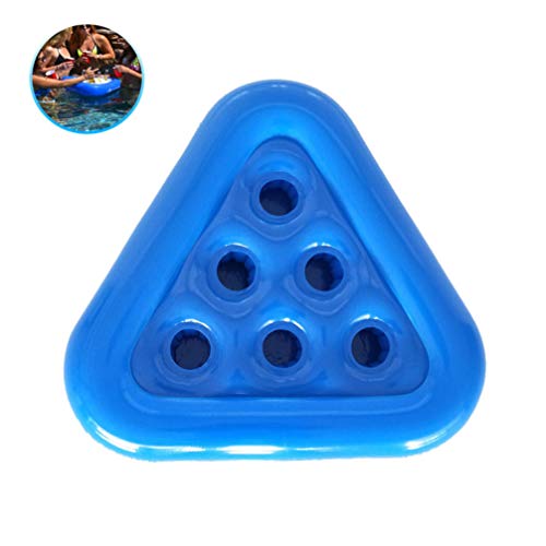 BESPORTBLE Suporte inflável para bebidas com 6 buracos, triangular, porta-copos flutuantes para pisc
