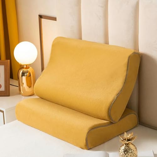 HEIYA Funda de Almohada de látex de algodón de Estilo Simple, Protector de Almohada Suave para Dormir de Color sólido