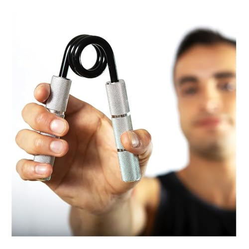Image of Anuash 150 lbs Metal Hand Grip Strengthener | Heavy Duty Forearm & Wrist Exerciser for Strength Training | Aluminum Grip Trainer for Muscle Building, Finger Exercise & Home Gym Fitness (Silver)
