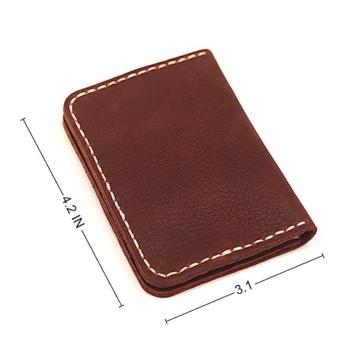 Hand-sewn Leather Card Bag Wallet Large Capacity Uulti-slot Folding Short Style Card Case Wallet2
