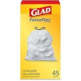 Glad Tall Kitchen Drawstring Trash Bags, 13 Gallon, 45 Count
