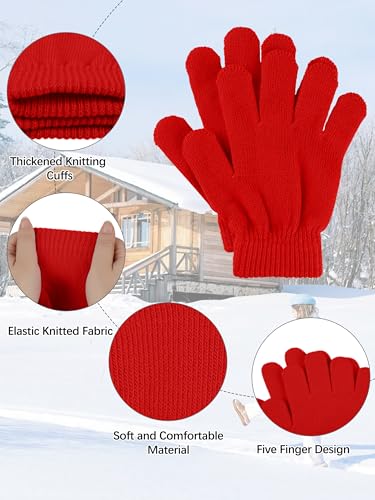 Glooarm 16 Pairs Kids Gloves Winter Boys or Girls Children's Warm Knit Magic Gloves Bulk for Winter Supplies3