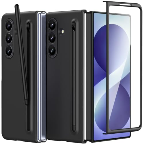 NINKI Spen for Samsung Galaxy Fold 8 Ultra Case with Screen Protector,Stylus Pen Holder Military Grade Rugged Dustproof Shockproof Pen Storage Hard Case for Galaxy Fold 8 Ultra Black