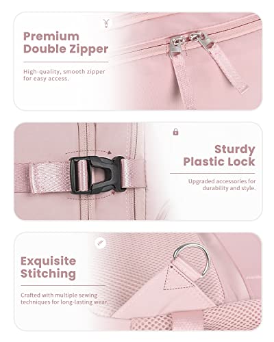 Snoffic Travel Backpack For Women Airline Approved, Carry On Personal Item Backpack, Tsa 16” Laptop Rucksack With Multi-Pocket For Hiking Weekender Gym Casual Daypack College Work Bag, Pink #TOP2