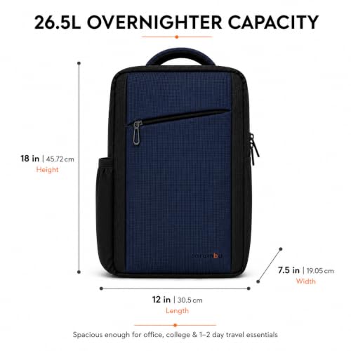 Image of CARAMBA CARRYMATE 26.5L Overnighter Laptop Backpack | Water Resistant Travel Bag with 15.6 inch Padded Laptop Sleeve, Trolley Strap & Dual Compartments for Office, Business, College Men & Women