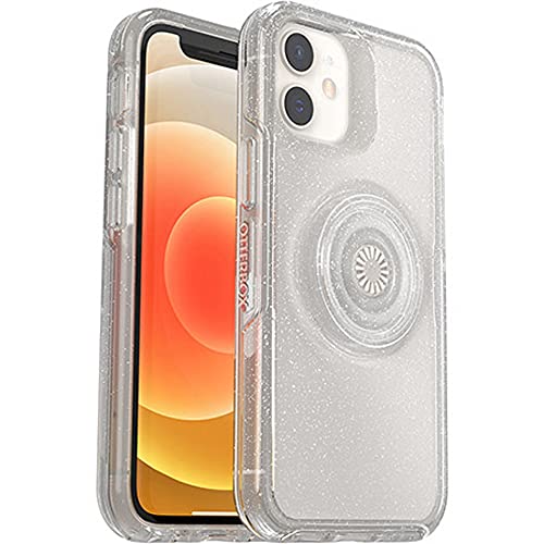 OtterBox + Pop Symmetry Series Clear Case for iPhone 12 Mini, Retail Packaging - Stardust (Silver Flake/Clear) with Stardust Pop - image 1