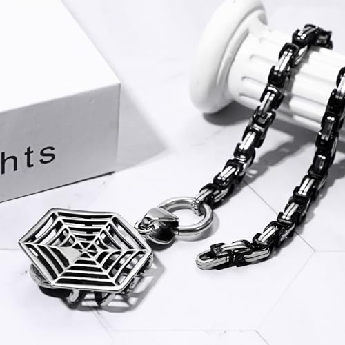Collier croix araignée gothique avec chaîne byzantine haut de gamme - 5