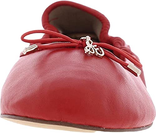 Image of Sam Edelman Felicia Campfire Red Slip On Rounded Toe Bow Detail Ballet Flats (Campfire Red, 9.0)