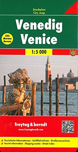 Venedig, Stadtplan 1:5.000: Touristische Informationen. Schiffahrtslinien. Straßenverzeichnis (frey