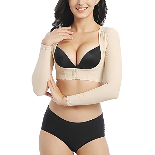 Arm Shaper for Women Body Compression Sleeves Post Surgery Front Closure Bra Shaper Tank Top Posture Corrector Shapewear (Skin Color, X-Large)