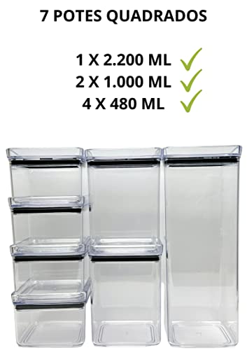 KIT LUMINI 7 PEÇAS QUADRADAS