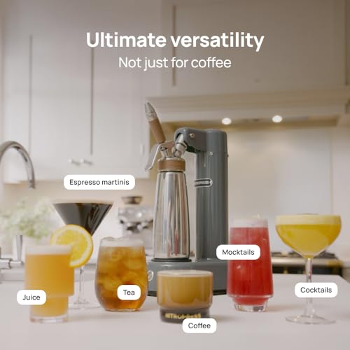 Image of NitroPress DS Electric Nitro Cold Brew Coffee & Cocktail Maker Machine, Air-Powered Nitro Coffee Maker & Nitrogen Infuser for Coffee Matcha Cocktails & Drinks Stainless Steel Home Bar Beverage System