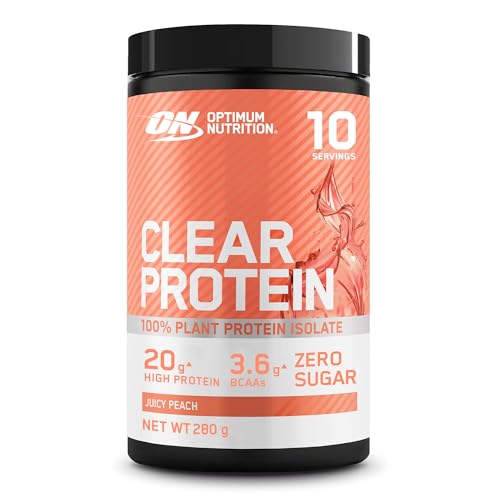 Optimum Nutrition Clear Protein 100% Pflanzliches Proteinisolat Pulver, Geschmack Saftiger Pfirsich, 280g, 10 Portionen