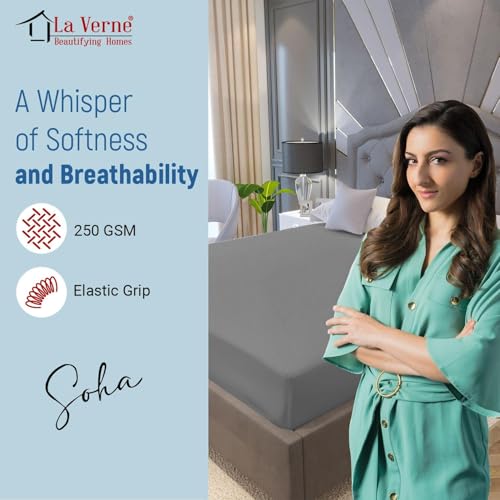 Image of La Verne 100% Waterproof Premium Cotton Feel Mattress Protector Queen Size 78 x 60 Inches | Breathable and Hypoallergenic Ultra Soft Fitted Bed Protector Cover