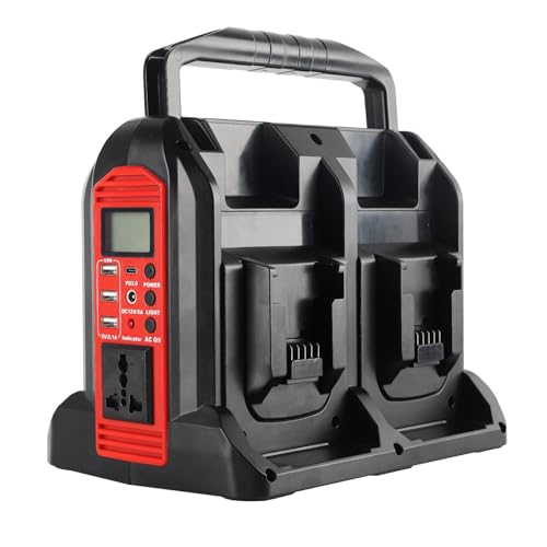 Milwaukee M18 18V Power Inverter - 350W Pure Sine Wave 4-Port 20V to 120V with LED Light, 1 USB-C, 3 USB-A, 1 DC Port for Outdoor Camping