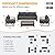 Amopatio Aluminum Patio Furniture Set, 6 Pieces Modern Metal Outdoor Furniture Sets, Faux Wood Grain Finish Frame Patio Sofa with 6" Cushion for Backyard, Dark Grey (Included Waterproof Covers)
