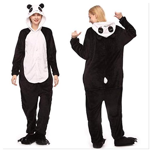 One-Piece Pyjamas Panda Hooded Kigurumi Oneise for Woman Unisex Winter Flannel Full Pyjamas Onesie Kvinnor För Vuxna Pyjamas Sleepwear Yyyshopp (Color : F, Size : M)