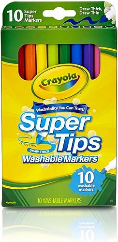 Crayola Washable Super Tip Markers (10 Count), 6 PACK