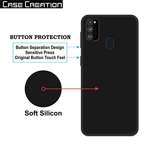 Image of Case Creation for Samsung Galaxy M30s 2019 Back case, Samsung Galaxy M30s Slim Flexible Smart Look case with 360 Camera All Angle Protection (Pure Black)