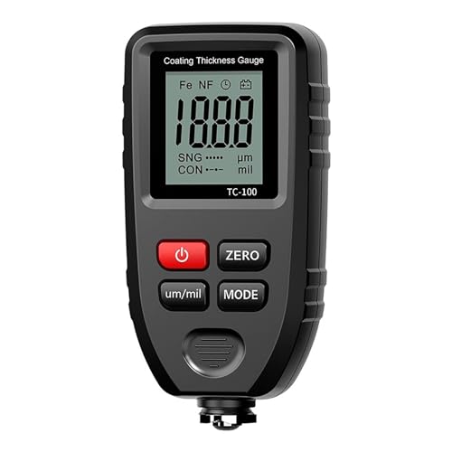 Medidor de espesor de recubrimiento, medidor de espesor de película de pintura para automóviles, detección f/NF automática, calibración sin contacto, indicación de nivel de batería y función de apagado automático miniatura 1