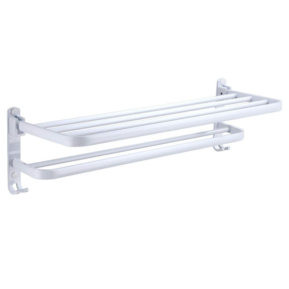 Étagère porte-serviettes double en aluminium suspendu pour salle de bain