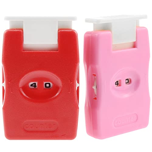AYLIFU Knitting Counter 2set Mini Crochet Counter Knitting Manual Counter lastic Knitting Marking Toolï¼red and Pinkï¼