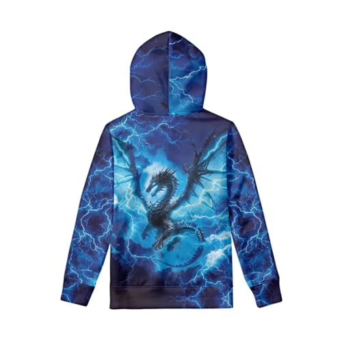 Image of WELLFLYHOM Boys Hooded Sweatshirts Hoodie Pullover Cool Graphic Crewneck Blouses Size 6-16