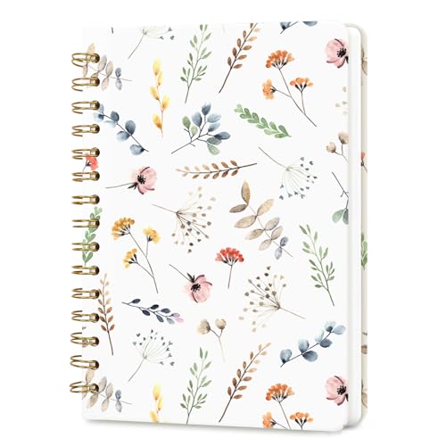 Hllwxrk Lined Spiral Journal Notebook for Work A5, 160 Pages, Leaf