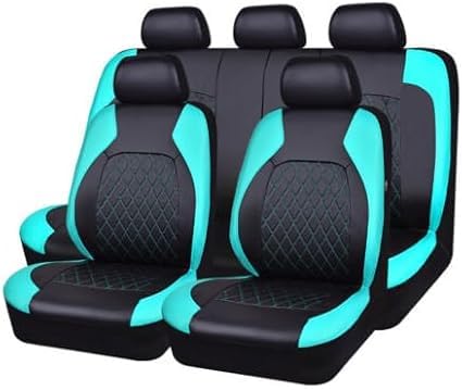 HGASFDT Car Seat Covers for Mitsubishi Outlander PHEV, Waterproof NonSlip Front & Rear Protectors, Universal Car Seat Covers,Blue Green