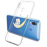 Oihxse Compatible pour Silicone Samsung Galaxy A40/A405 Coque Crystal Transparente TPU Ultra Fine Souple Housse avec Motif [Elephant Lapin] Anti-Rayures Protection Etui (A7)
