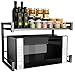 wblj Rastrelliera per Forno a Microonde in Metallo, Portaspezie da Appoggio Regolabile, per Riporre Forniture da Cucina o Articoli per la Casa/Nero / 44x36x42cm
