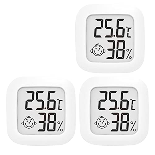 QOXEZY Termómetro higrómetro interior LCD digital mini termómetro LCD, medidor de humedad para invernadero, oficina en casa, habitación de bebé, sala de estudio, bodega 3 unidades/6 piezas/9 unidades Cover