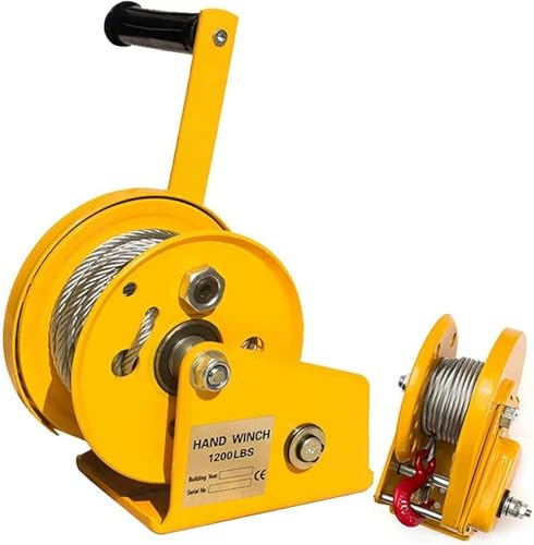 Cabrestante manual con cable de acero 1200 lb/1800 lb miniatura 1