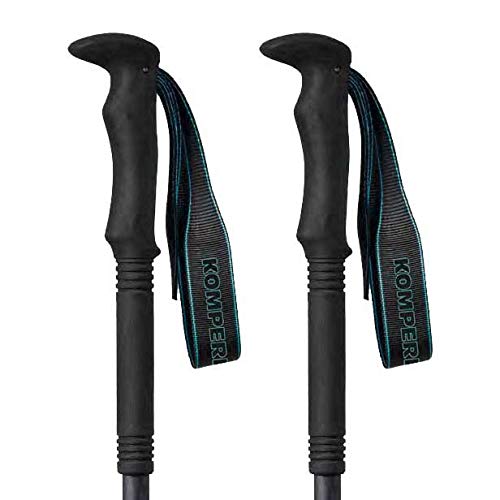 Komperdell Wanderstöcke Carbon C3 Pro Compact Schwarz-Mint, 90-120 cm