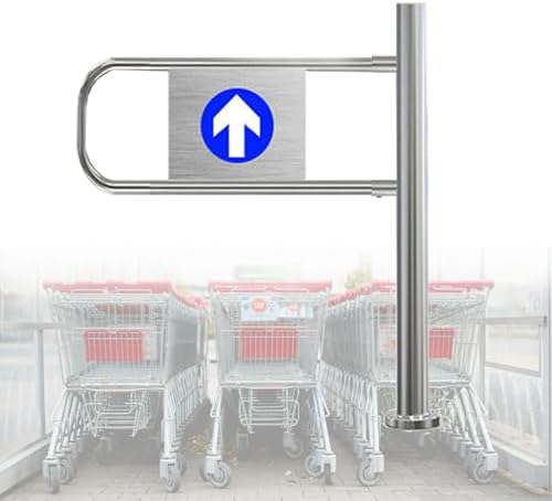 Spring-Loaded Safety Swing Gate - Supermarket Entrance & Warehouse Pedestrian Gate - One-Way Door for Libraries Stores & Shopping Malls - Durable & Secure Access Solution