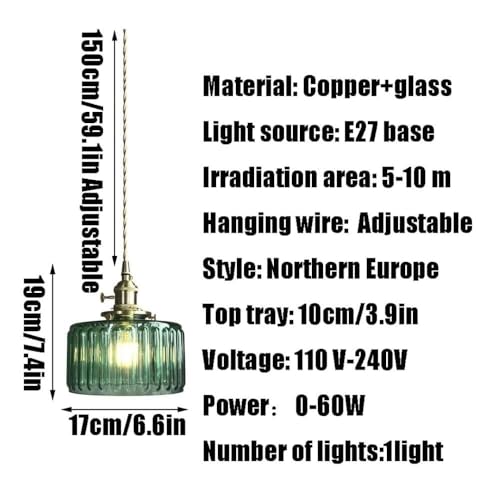 Lustre suspension en verre E27 au design rétro nordique chic - 5