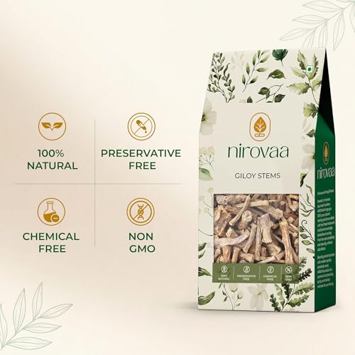 Image of Pure Premium Giloy Stems 200g | Natural & Chemical-Free Raw Cut Tinospora Cordifolia | Immunity Booster, Blood Purifier & Daily Ayurvedic Wellness Herb | Pack of 2