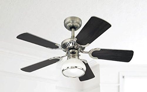 Westinghouse Lighting 72415 Princess Radiance II One-Light 90 cm Five-Blade Indoor Ceiling Fan, Dark Pewter/Chrome Finish with Dome Glass