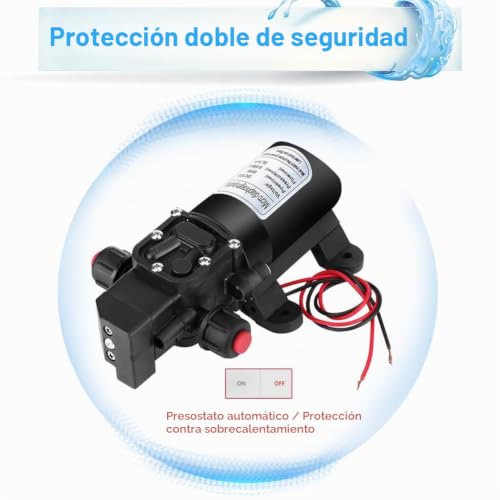 Bomba de agua de 12V con interruptor automático para barcos, caravanas y camping 6