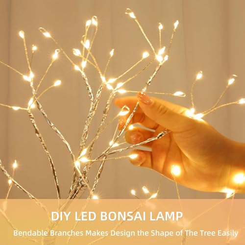 SHATCHI 50cm Twig Tree Lamp - 108 LEDs Warm White Birch USB/Battery Operated Tabletop Bonsai Tree for Christmas Decorations - Image 6