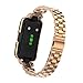T-BLUER Compatible for Huawei Band 10/9/8/7 Bands,Stainless Steel Metal Replacement Strap Bracelet with Metal Frame for Huawei Band 7/8/9/10 Woman Man Rose Gold