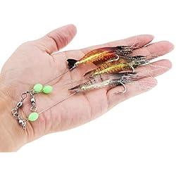 Cebo Langostino Para Pescar OriGlam 3 cebos para camarones de agua salada, cebos para camarones de pesca cebos de langostinos de silicona brillante cebo para camarones Molles