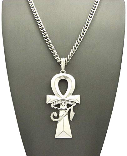 GWOOD Eye Of Ra Over Ankh Pendant with 24 Inch Cuban Necklace4