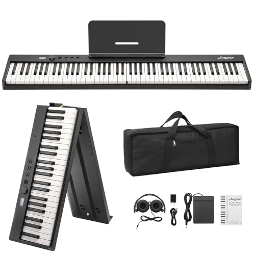 Image of Folding Piano,88 Key Semi Weighted Keyboards Electric Piano,Portable Piano Keyboard, Full Size Keyboard Digital Piano,Headphone, Bag for Beginners Adults