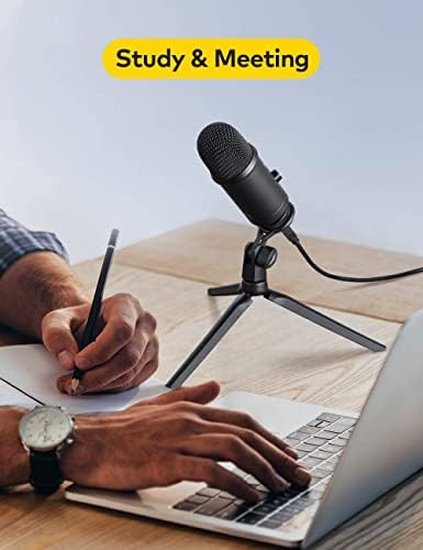 RaLeno Microphones Professional USB Microphone for Recording, Streaming, Podcasting, Broadcasting, Gaming, Voiceovers, Plug & Play with Tripod Stand, Compatible with PC Laptop and Mac