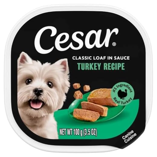 Cesar Wet Dog Food Classic Loaf in Sauce Turkey Recipe, 3.5 oz. Easy Peel Tray