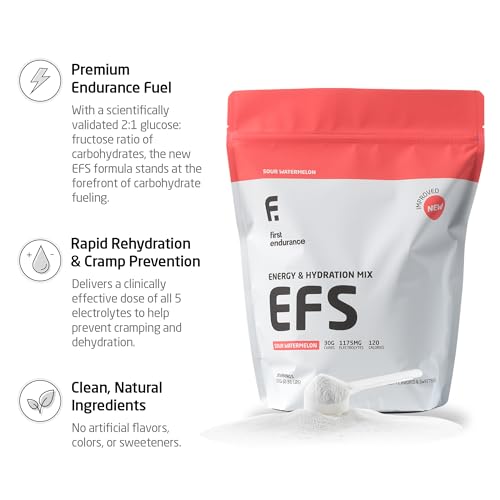 Image of EFS Hydration & Endurance Drink Mix - Premium Carbohydrates for Energy & Performance, Electrolytes for Rapid Rehydration & Running| Isotonic Energy Fuel | Sour Watermelon